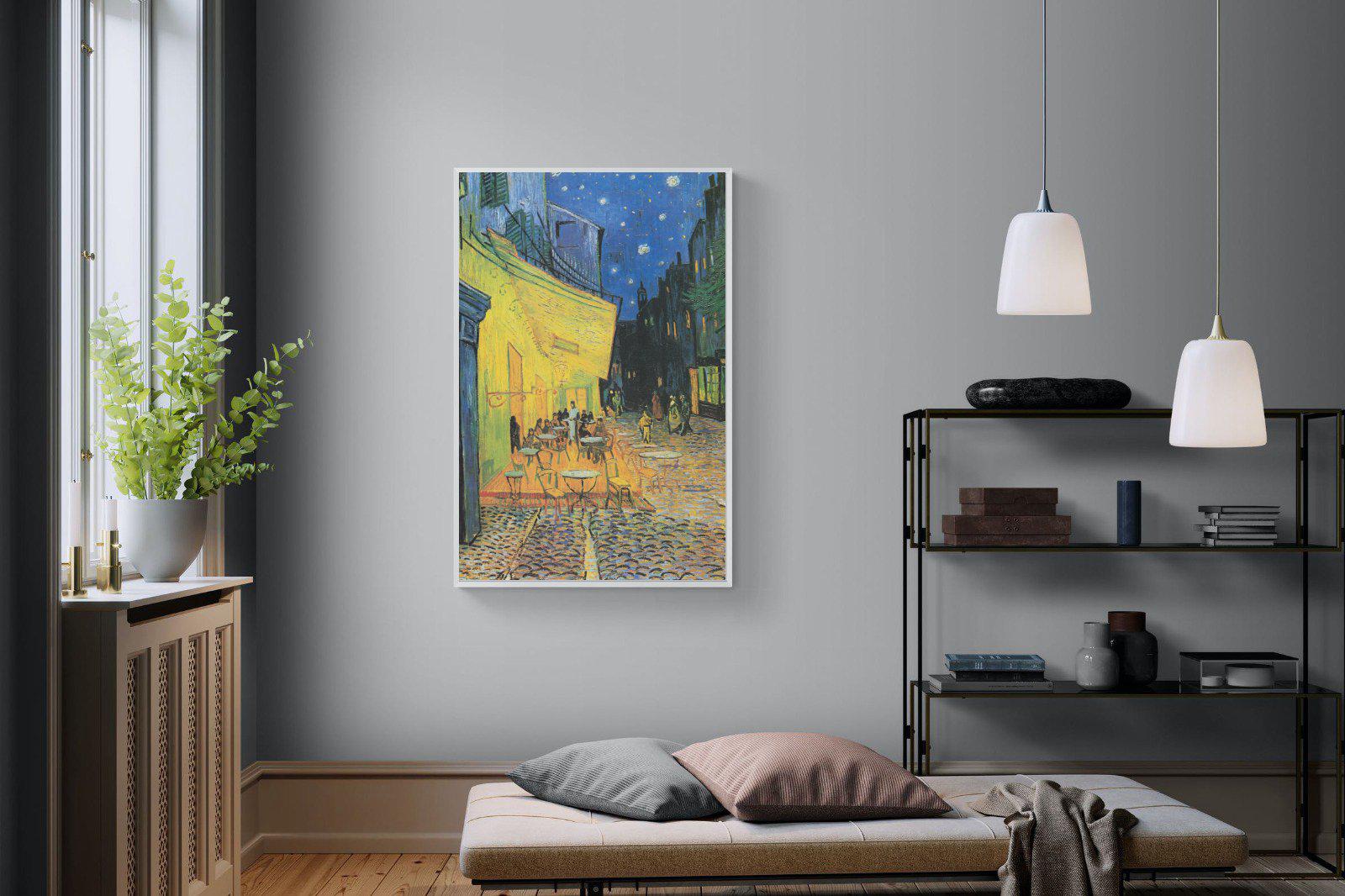 Van Gogh Café Terrace at Night-Wall_Art-100 x 150cm-Mounted Canvas-White-Pixalot
