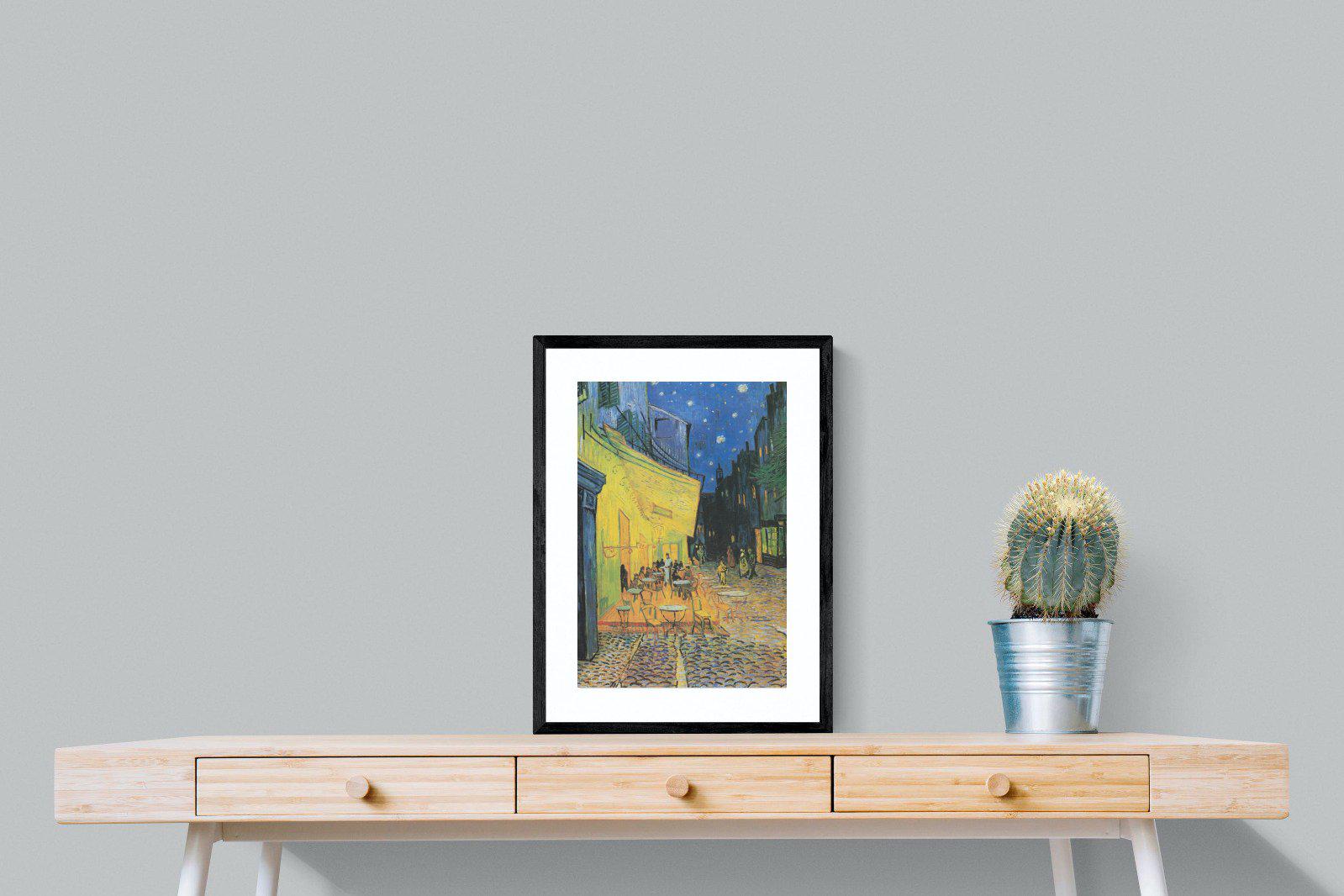 Van Gogh Café Terrace at Night-Wall_Art-45 x 60cm-Framed Print-Black-Pixalot