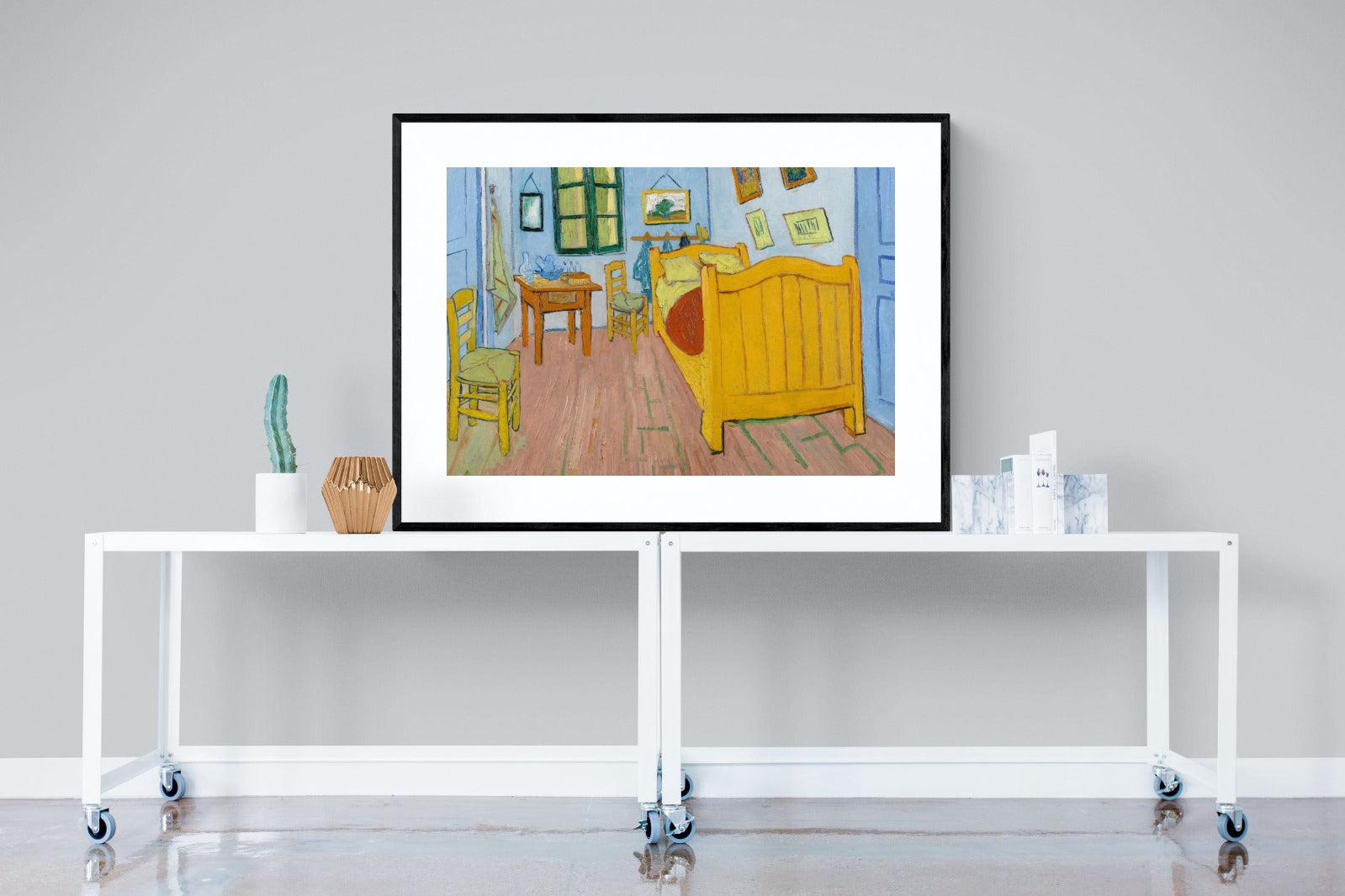 Vincent's Bedroom in Arles-Wall_Art-120 x 90cm-Framed Print-Black-Pixalot