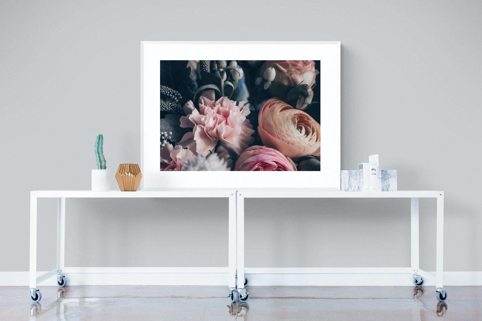 Vintage Bouquet-Wall_Art-120 x 90cm-Framed Print-White-Pixalot