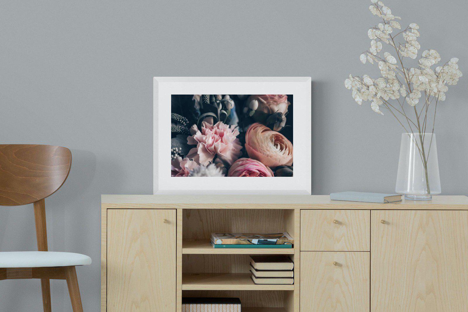 Vintage Bouquet-Wall_Art-60 x 45cm-Framed Print-White-Pixalot