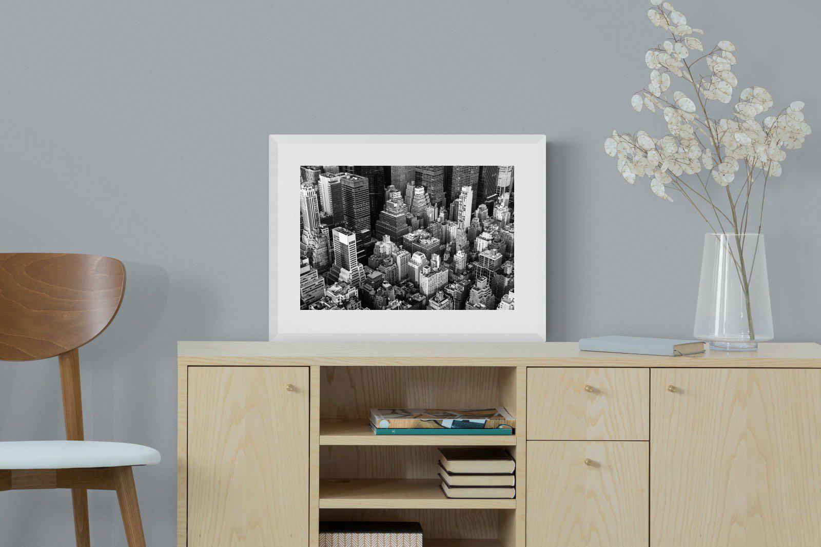 Vintage NYC-Wall_Art-60 x 45cm-Framed Print-White-Pixalot