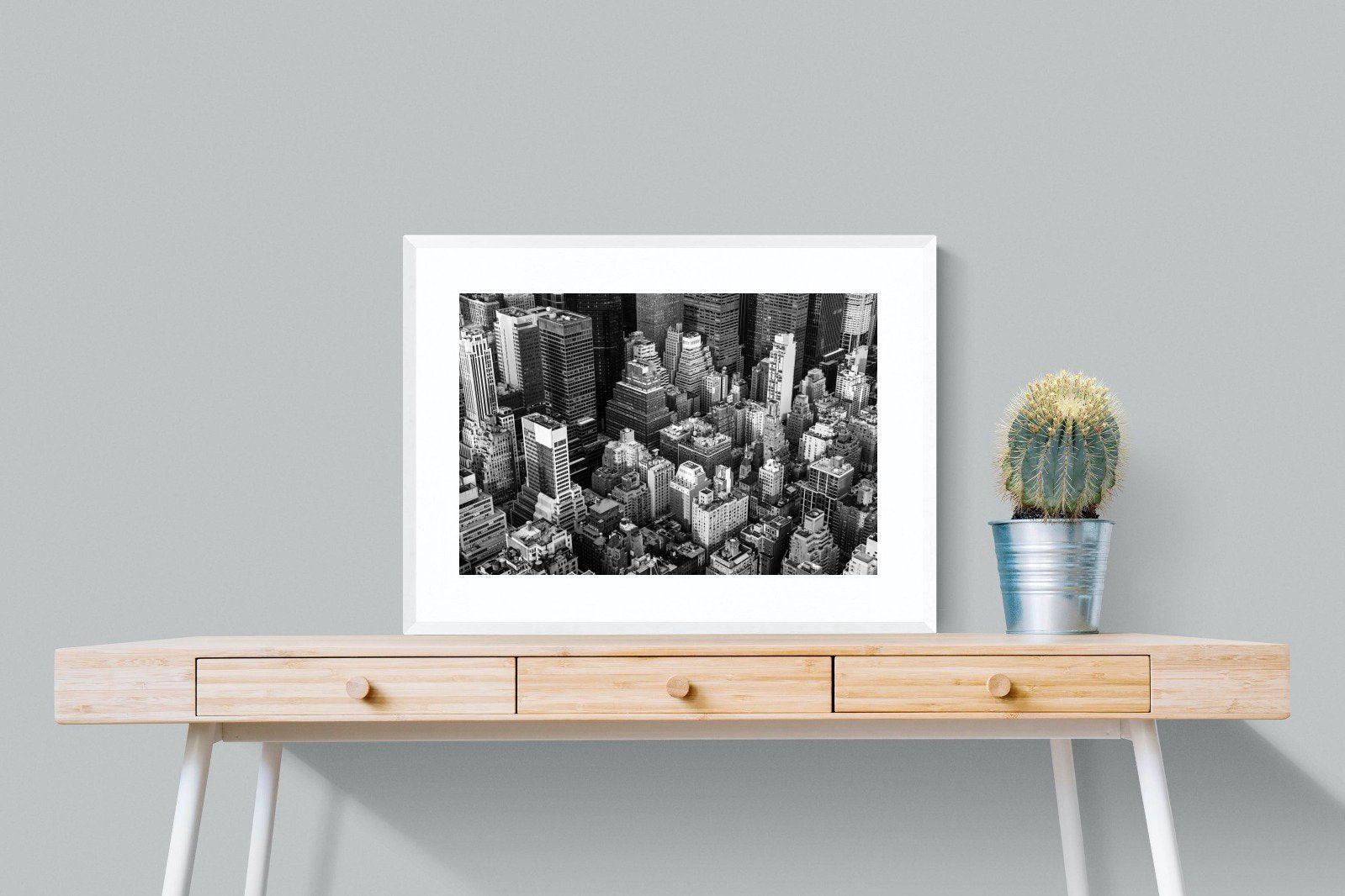 Vintage NYC-Wall_Art-80 x 60cm-Framed Print-White-Pixalot