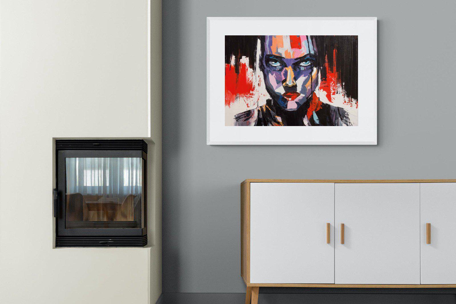 Vivid Girl-Wall_Art-100 x 75cm-Framed Print-White-Pixalot