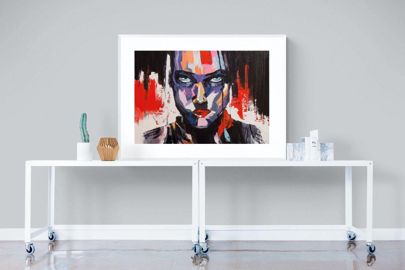 Vivid Girl-Wall_Art-120 x 90cm-Framed Print-White-Pixalot