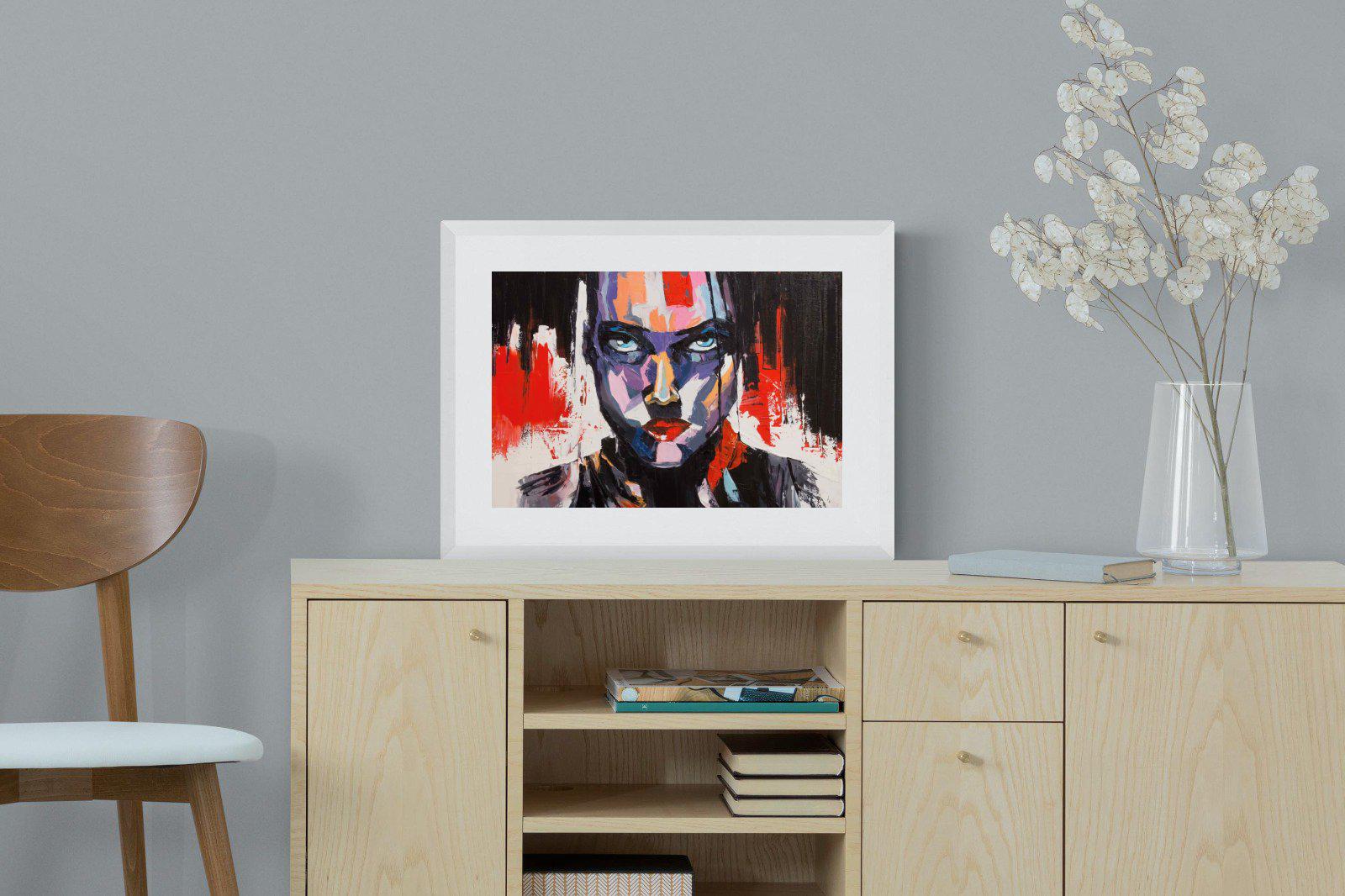 Vivid Girl-Wall_Art-60 x 45cm-Framed Print-White-Pixalot