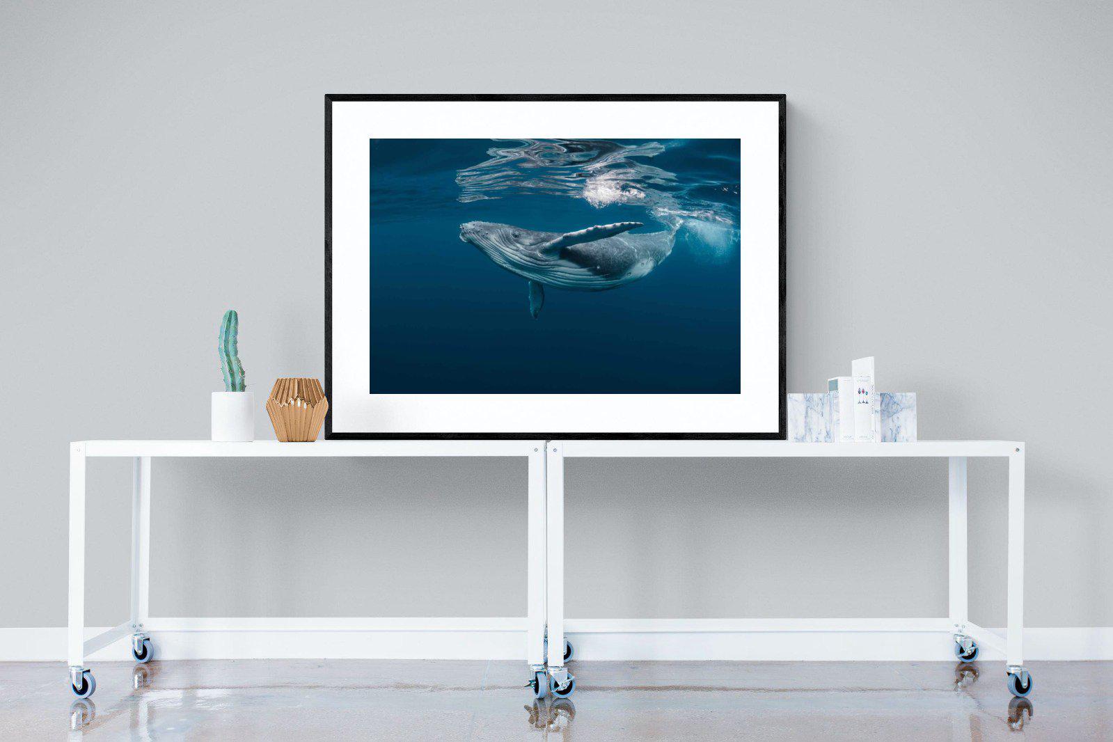 Whale-Wall_Art-120 x 90cm-Framed Print-Black-Pixalot