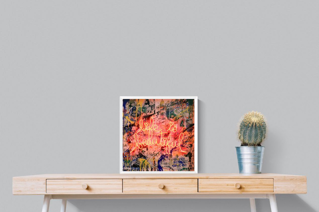 Life is Beautiful-Wall_Art-50 x 50cm-Mounted Canvas-White-Pixalot