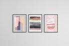 Abstract Pink Set-Wall_Art-45 x 60cm (x3)-Mounted Canvas-Black-Pixalot