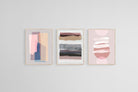 Abstract Pink Set-Wall_Art-45 x 60cm (x3)-Mounted Canvas-Wood-Pixalot