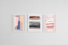 Abstract Pink Set-Wall_Art-45 x 60cm (x3)-Mounted Canvas-White-Pixalot