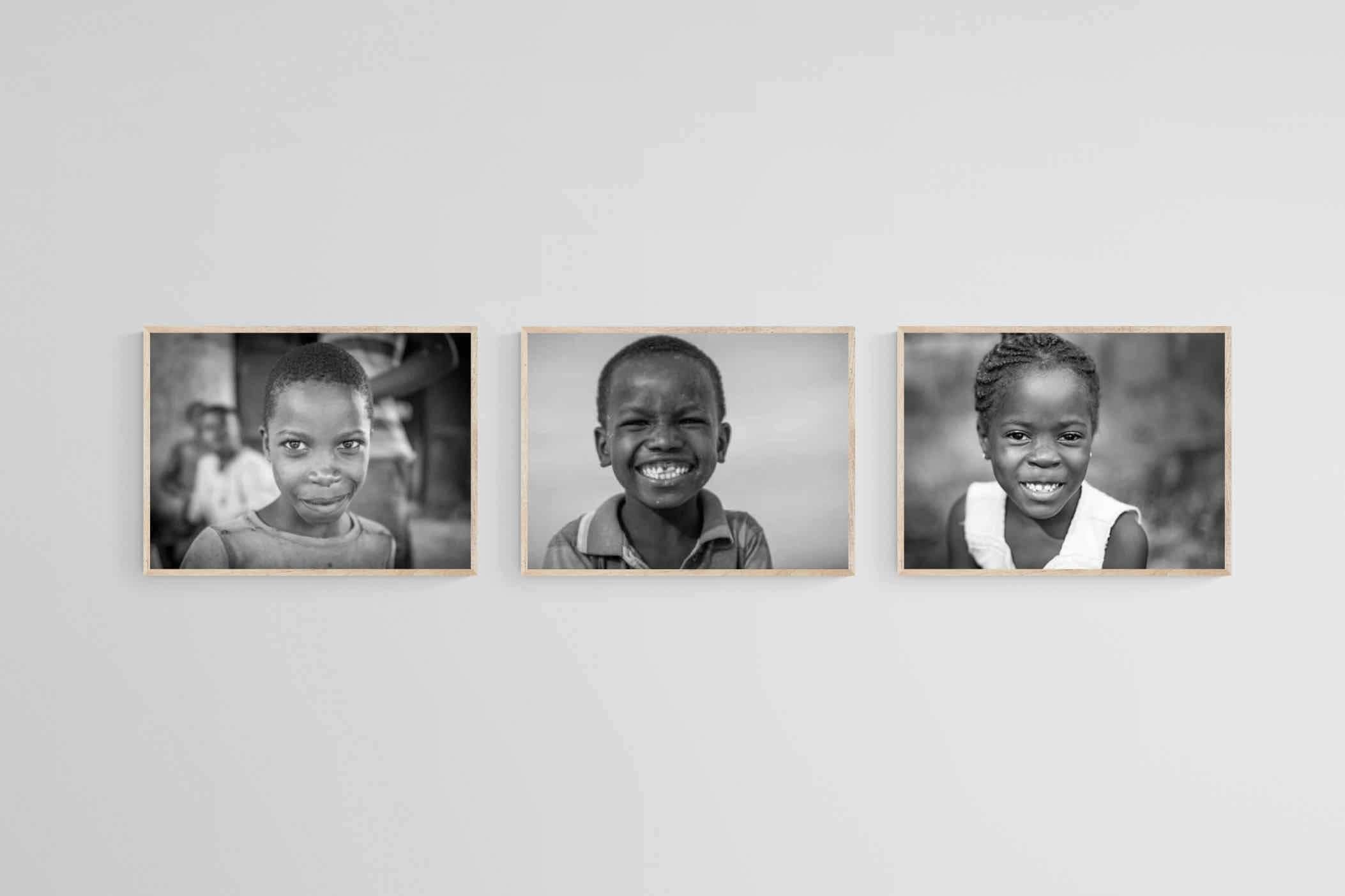 African Children Set-Wall_Art-60 x 45cm (x3)-Mounted Canvas-Wood-Pixalot