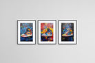Air Jordan Set-Wall_Art-45 x 60cm (x3)-Framed Print-Black-Pixalot