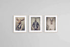 Animal Heads Art Set-Wall_Art-45 x 60cm (x3)-Framed Print-Wood-Pixalot
