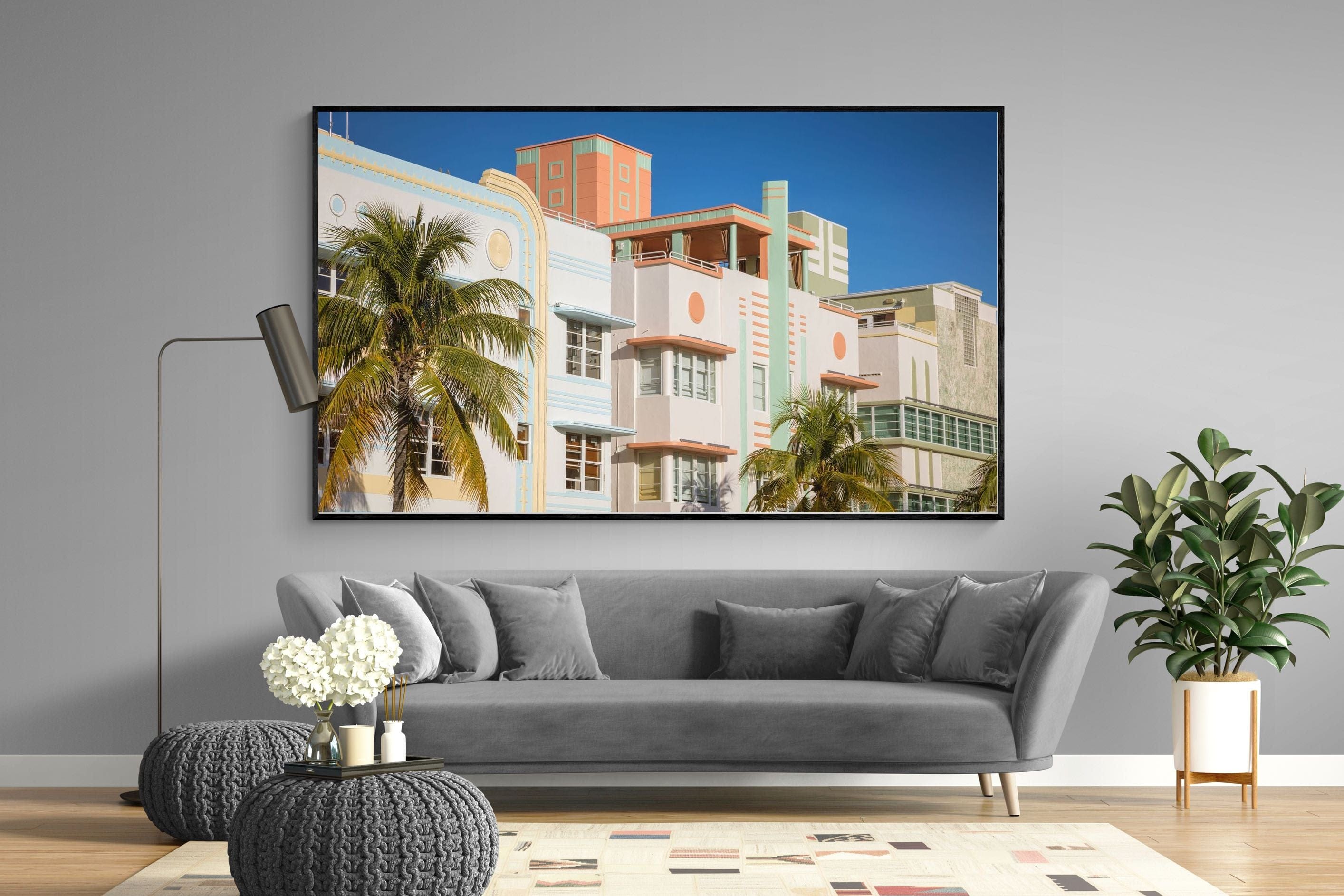 Art Deco Design-Wall_Art-220 x 130cm-Mounted Canvas-Black-Pixalot