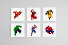 Avengers Set of 6-Wall_Art-30 x 30cm (x6)-Mounted Canvas-No Frame-Pixalot