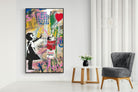 Mr Brainwash Banksy Tribute Street Art-Wall_Art-130 x 220cm-Mounted Canvas-Black-Pixalot