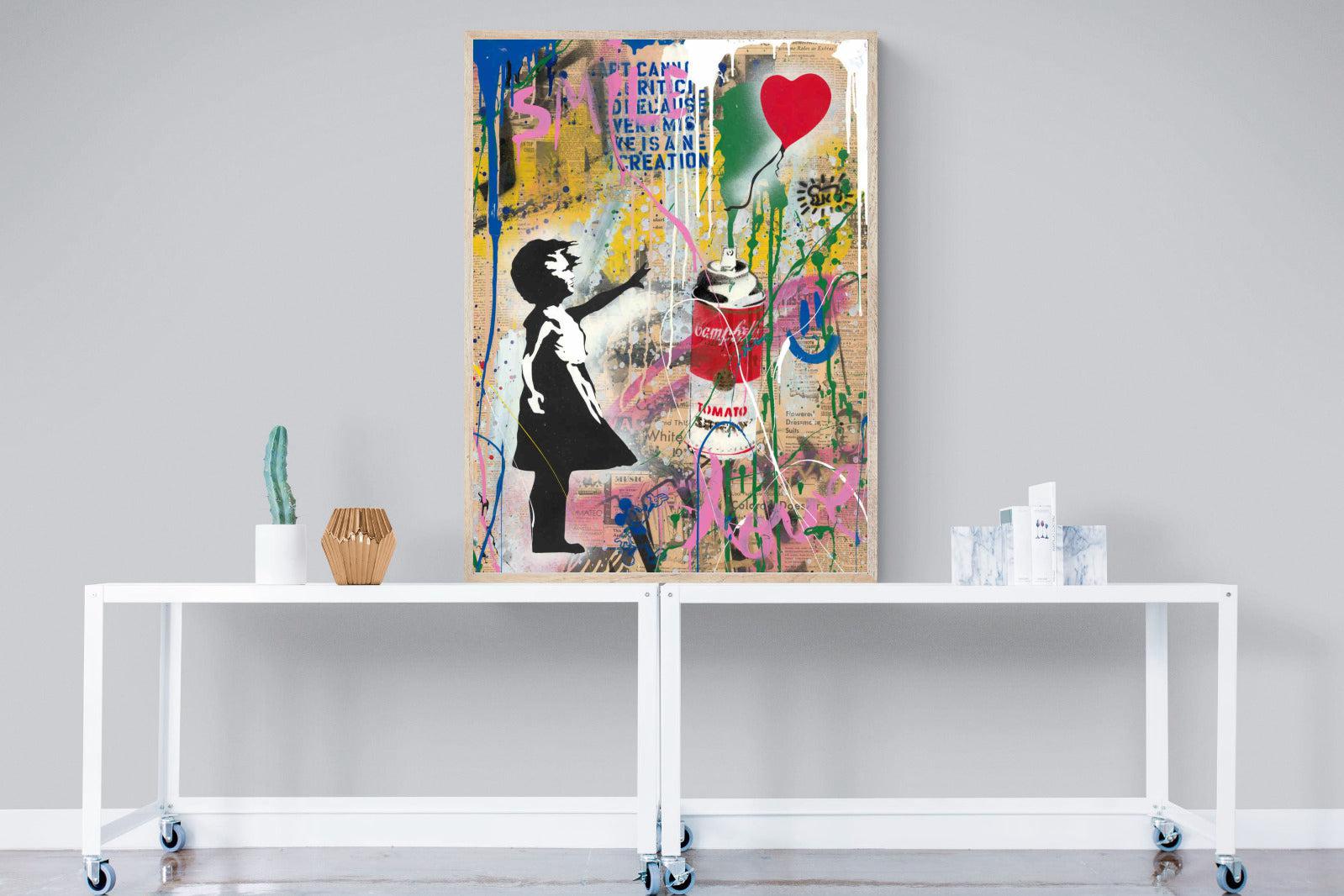 Mr Brainwash Banksy Tribute Street Art-Wall_Art-90 x 120cm-Mounted Canvas-Wood-Pixalot