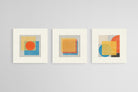 Bauhaus Square Set-Wall_Art-50 x 50cm (x3)-Mounted Canvas-No Frame-Pixalot