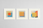 Bauhaus Square Set-Wall_Art-50 x 50cm (x3)-Mounted Canvas-White-Pixalot