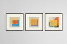 Bauhaus Square Set-Wall_Art-50 x 50cm (x3)-Mounted Canvas-Black-Pixalot