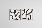 Berf Set-Wall_Art-50 x 50cm (x2)-Mounted Canvas-Black-Pixalot