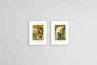 Birds of Paradise Etching Set-Wall_Art-45 x 60cm (x2)-Framed Print-Wood-Pixalot