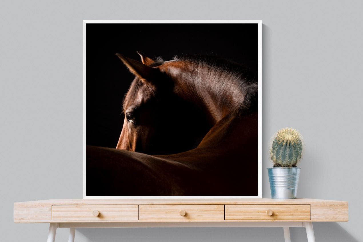 Bronze Mare-Wall_Art-100 x 100cm-Mounted Canvas-White-Pixalot