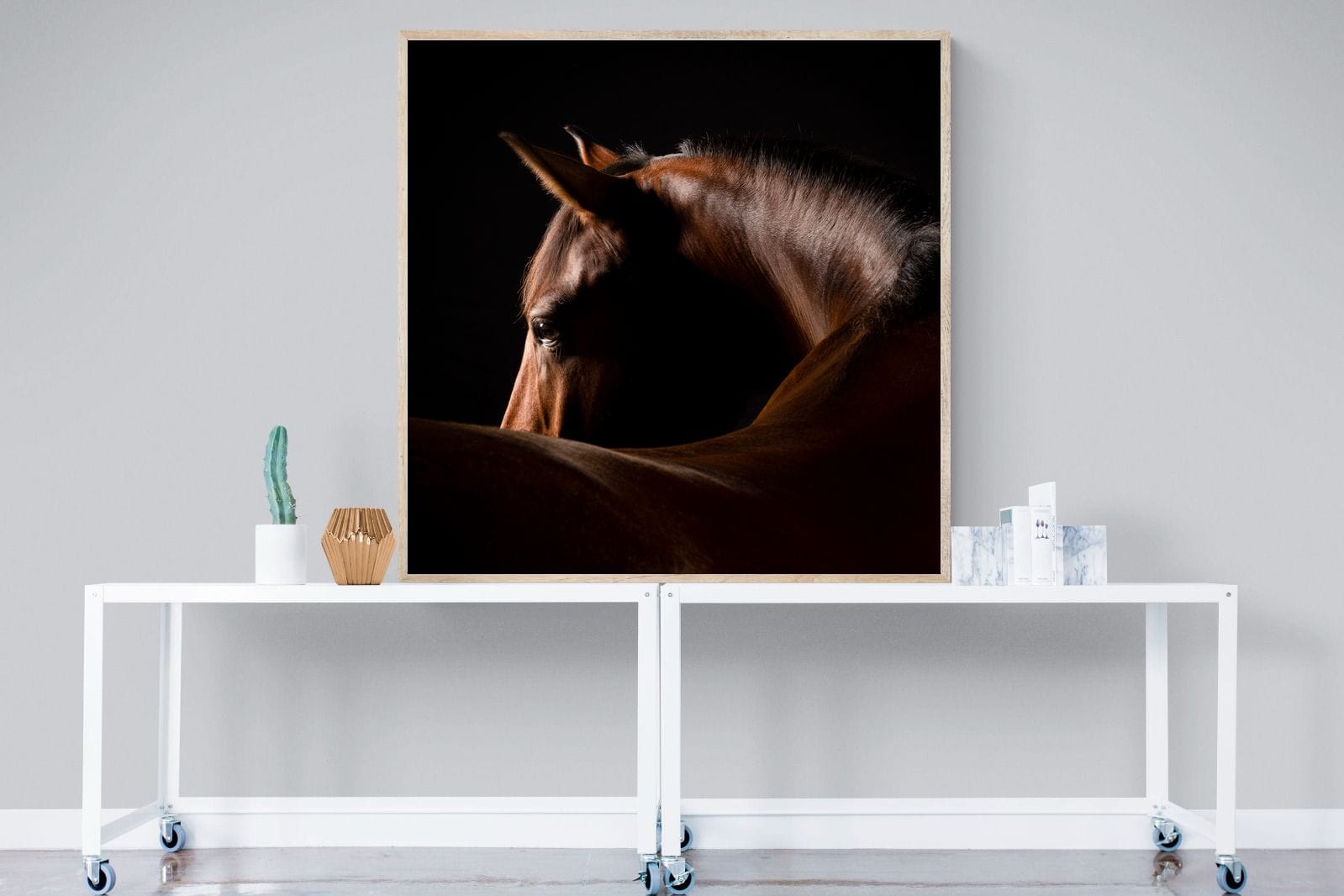 Bronze Mare-Wall_Art-120 x 120cm-Mounted Canvas-Wood-Pixalot