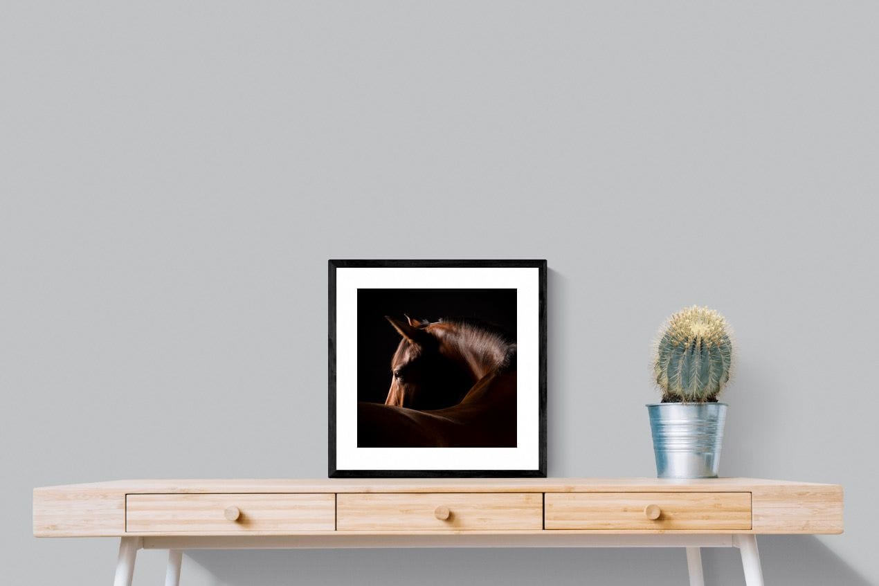 Bronze Mare-Wall_Art-50 x 50cm-Framed Print-Black-Pixalot