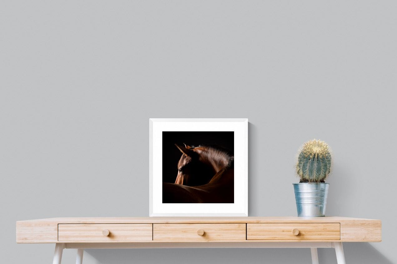 Bronze Mare-Wall_Art-50 x 50cm-Framed Print-White-Pixalot