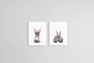 Bubblegum Bunny Set-Wall_Art-45 x 60cm (x2)-Framed Print-White-Pixalot