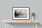 Camels in the Dust-Wall_Art-80 x 60cm-Framed Print-Black-Pixalot