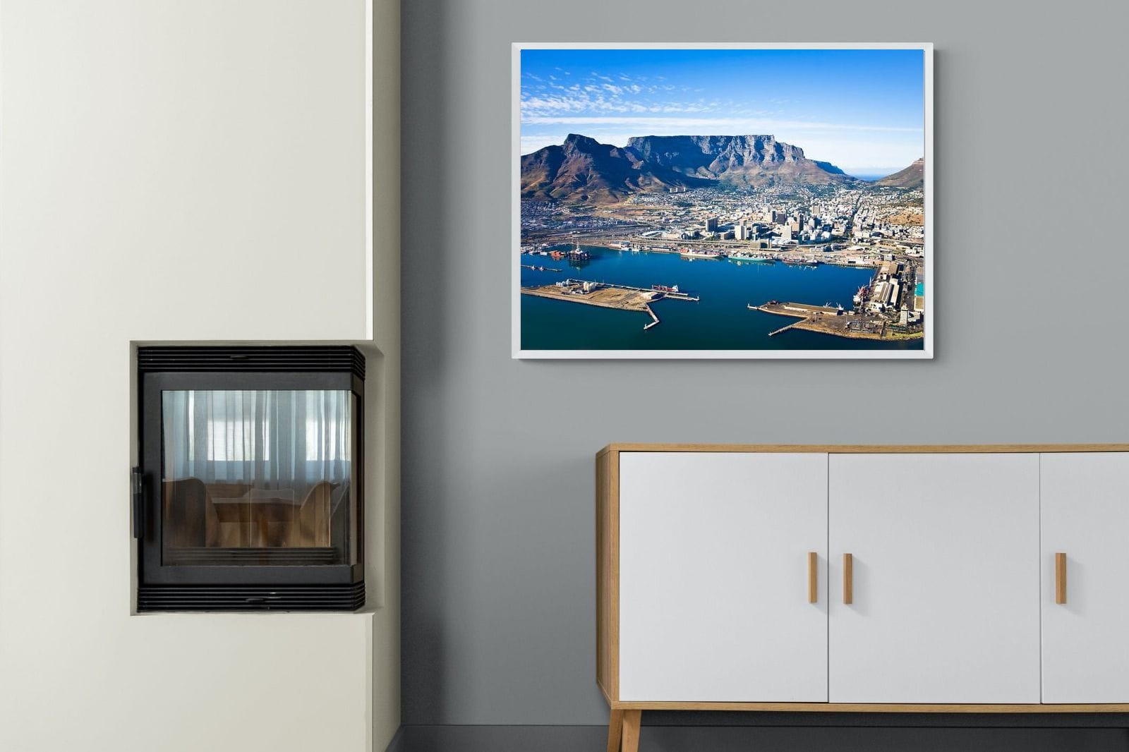 Cape Town Harbour-Wall_Art-100 x 75cm-Mounted Canvas-White-Pixalot