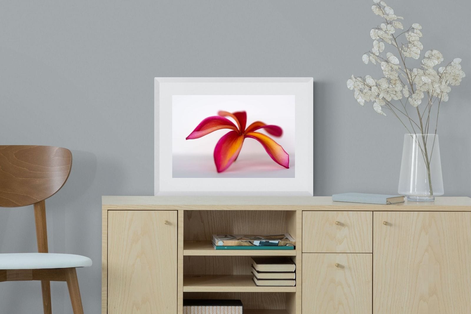 Crimson Flora-Wall_Art-60 x 45cm-Framed Print-White-Pixalot