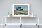 Defender at the Beach-Wall_Art-120 x 90cm-Framed Print-Wood-Pixalot