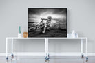 Dirt Bike-Wall_Art-120 x 90cm-Mounted Canvas-Black-Pixalot