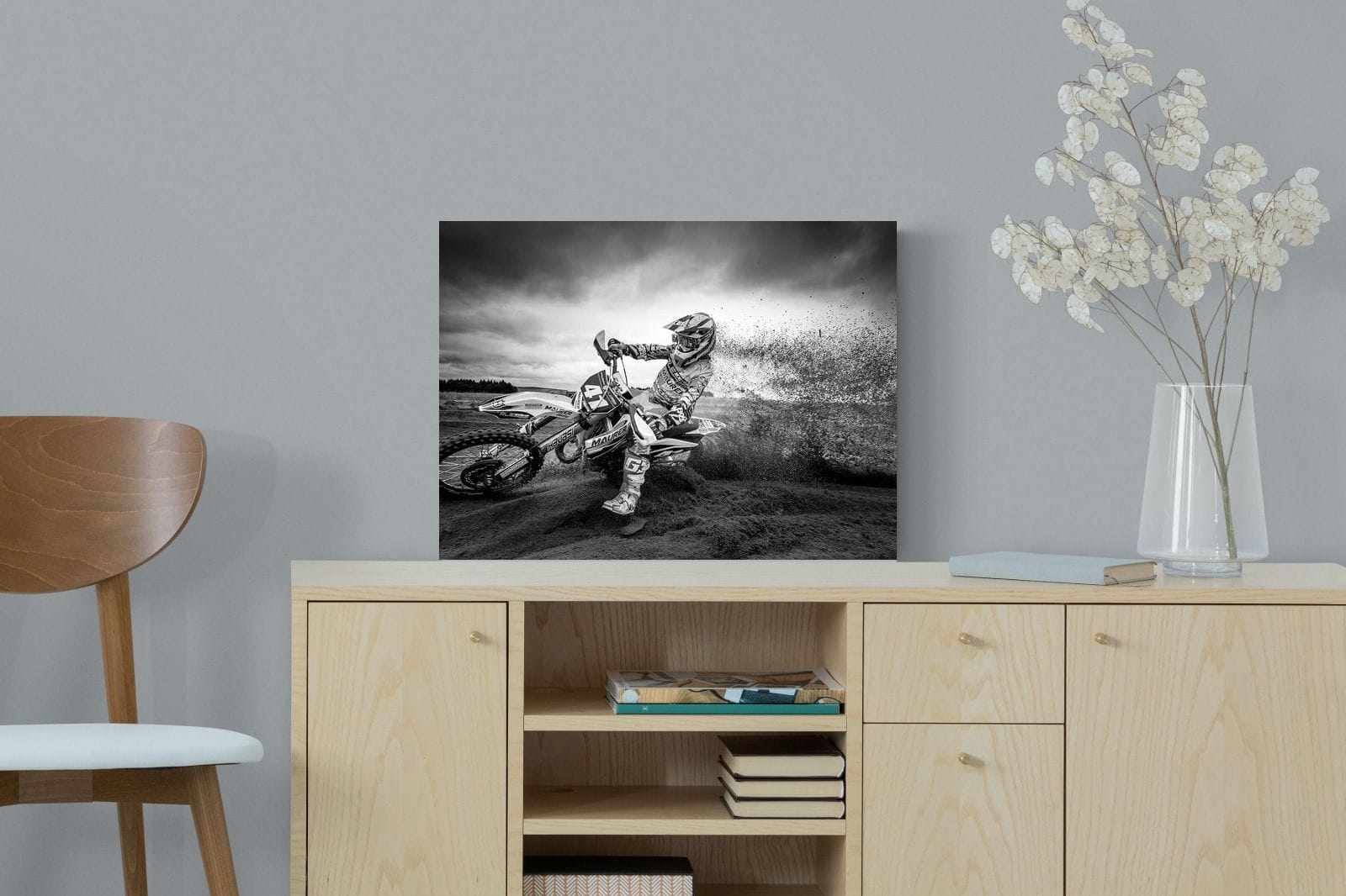 Dirt Bike-Wall_Art-60 x 45cm-Mounted Canvas-No Frame-Pixalot