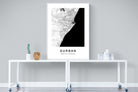 Durban City Map-Wall_Art-90 x 120cm-Mounted Canvas-White-Pixalot