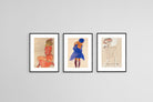 Egon Schiele Set-Wall_Art-45 x 60cm (x3)-Framed Print-Black-Pixalot