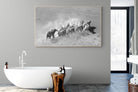 Elephant Convoy (black & white)-Wall_Art-180 x 110cm-Mounted Canvas-Wood-Pixalot