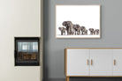 Elephant Convoy (high key)-Wall_Art-100 x 75cm-Mounted Canvas-Wood-Pixalot