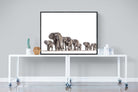 Elephant Convoy (high key)-Wall_Art-120 x 90cm-Mounted Canvas-Black-Pixalot