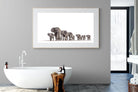Elephant Convoy (high key)-Wall_Art-180 x 110cm-Framed Print-Wood-Pixalot