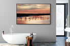 Flamingo Sunset-Wall_Art-180 x 110cm-Mounted Canvas-Black-Pixalot