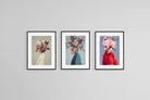 Frank Moth Set-Wall_Art-45 x 60cm (x3)-Framed Print-Black-Pixalot