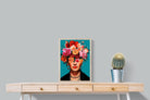 Frida Crimson Floral-Wall_Art-45 x 60cm-Mounted Canvas-Wood-Pixalot