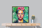 Frida Homage-Wall_Art-80 x 80cm-Mounted Canvas-Black-Pixalot