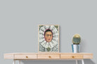 Frida Self-Portrait with Medallion-Wall_Art-45 x 60cm-Mounted Canvas-Wood-Pixalot