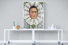 Frida Self-Portrait with Medallion-Wall_Art-90 x 120cm-Mounted Canvas-White-Pixalot